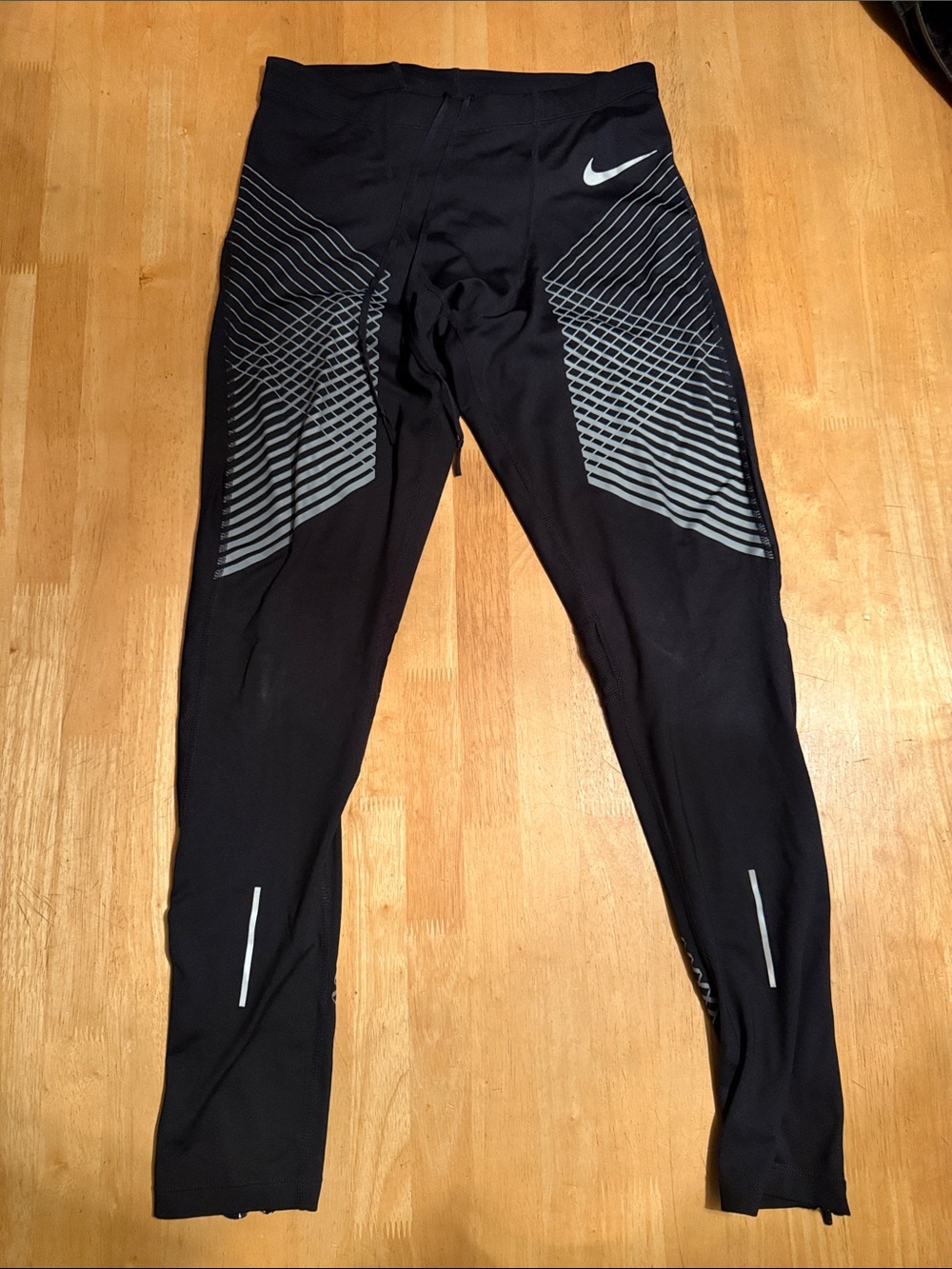 Nike Black Compression Joggers with Reflective Gray Accents